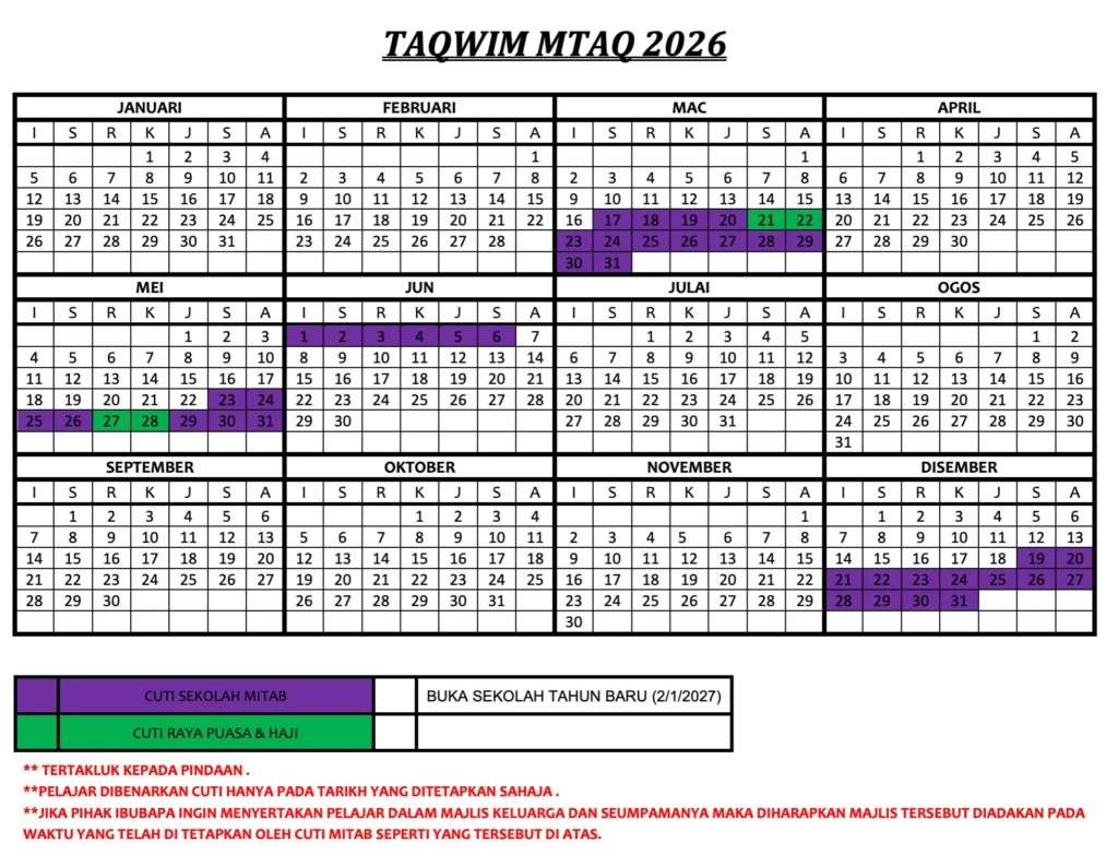 Taqwim mtaq